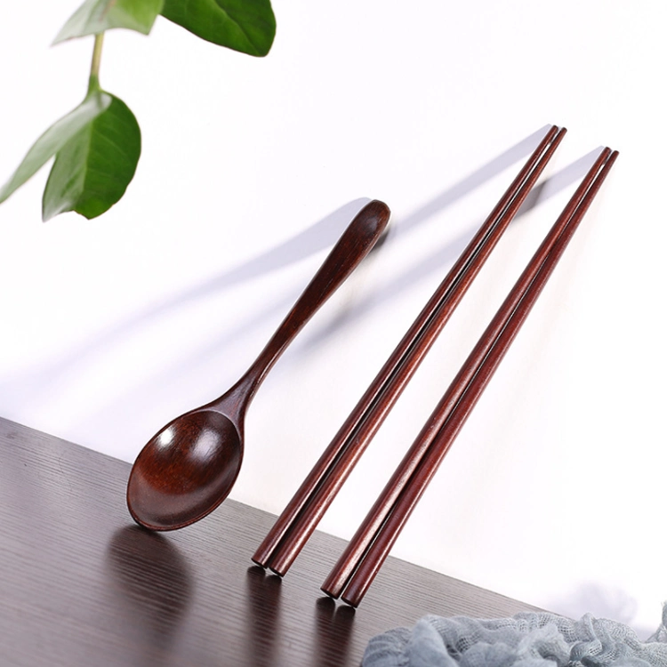 2019 Home Gift Wooden Bamboo Spoon Chopsticks Cutlery Set