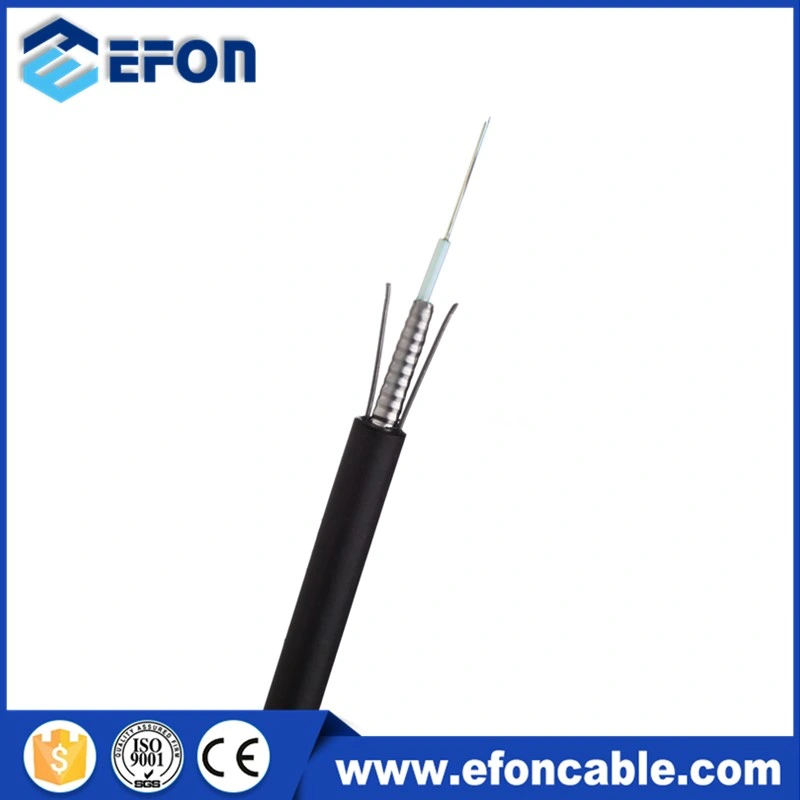 12 Fibers GYXTW Central Loose Tube Duct Type Optical Fiber Cable with Parallel Wires