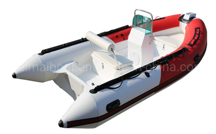 Hot Sale 14feet 4.3m Luxury Fiberglass Inflatable Sport Boat with Stern Diving Board Passenger Transport Boat Recreational Boat by Hand Made New Style Rib Boat