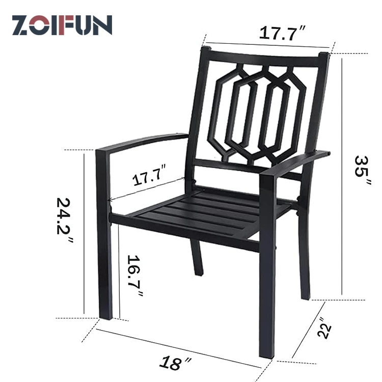 مقهى "Outdoor Table" Garden Square أثاث معدني وأثاث أبيض حديث أسود مجموعة الكرسي المعدني