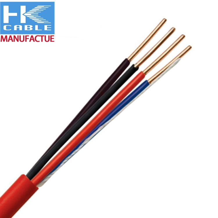 Feueralarmkabel, Volllitze, kupfergeschirmt, PVC, rot, 4c 4 Leiter UL-gelistete Sicherheitssysteme 18AWG 22AWG