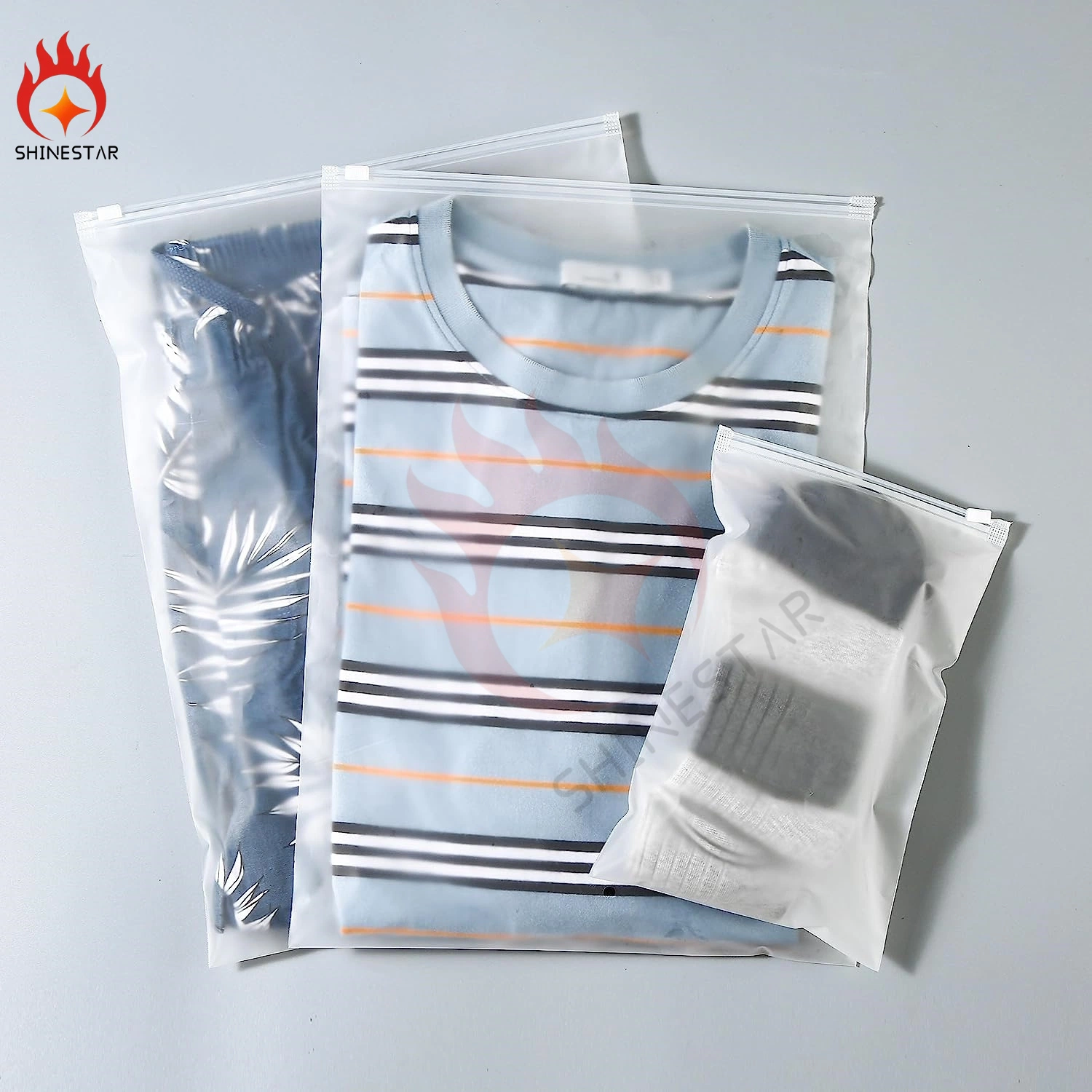 Ropa de plástico transparente Poly para el embalaje Camiseta, Jeans