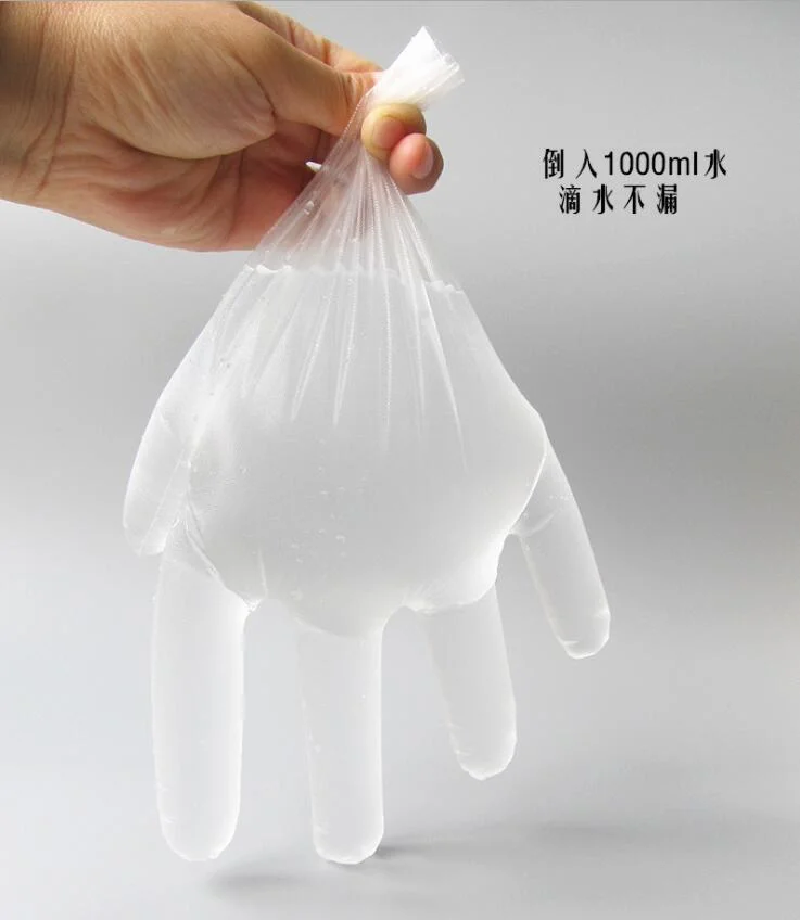 Cocina para uso alimentario claro Plast de polietileno transparente de plástico desechable Guantes de PE