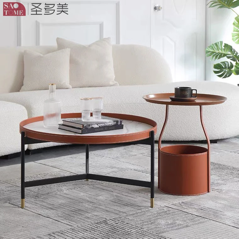Минималистичный дизайн гостиной круглый кофейный столик,