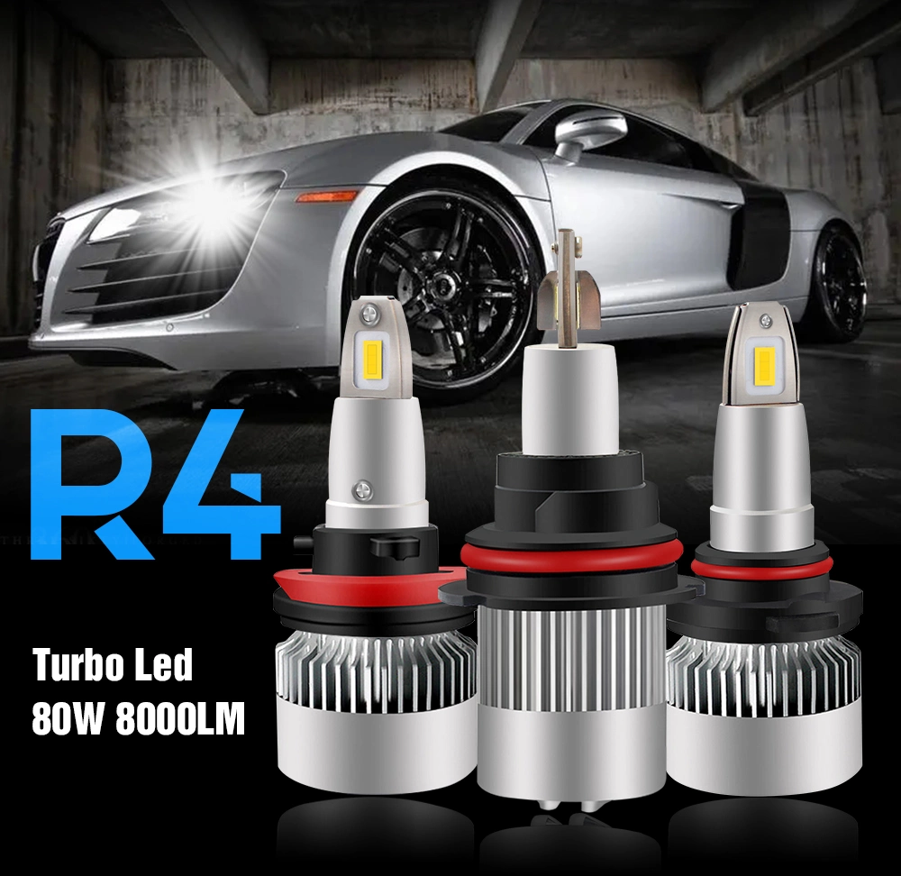 Raych Super Bright 360 Beam Angel LED Headlight R4 9005 9006 80W 16000lm LED Bulbs LED Lamps for All Car