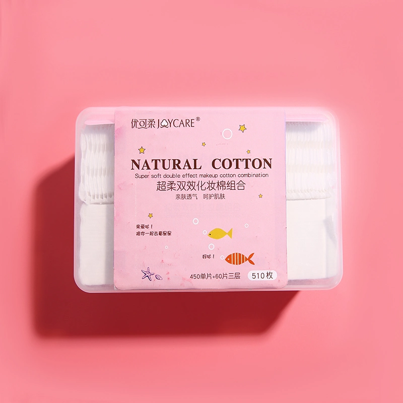 OEM Wholesale Two Types Large Capacity Natural Cleaning Cotton Pads