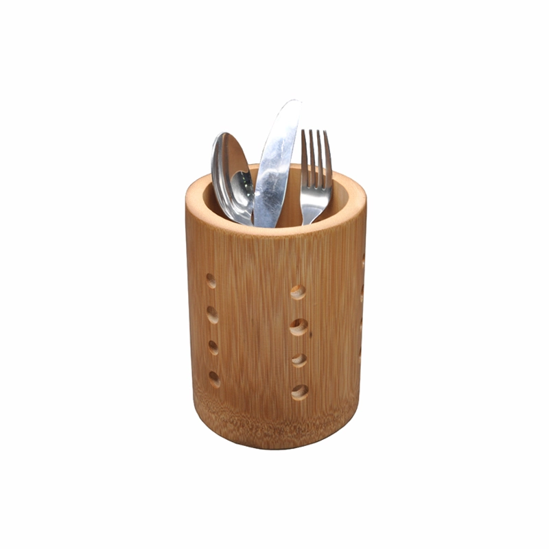 Rotatable Bamboo Utensil Holder Kitchen Utensil Organizer