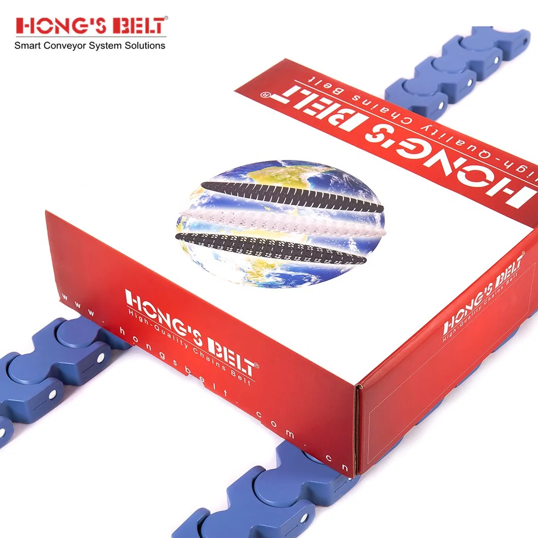 Hongsbelt 1701tab Food Plastic Modular Conveyor Chain Belt Flat Top Chains