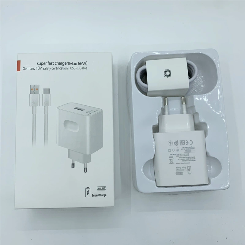 Para a Huawei Super Carregador Rápido Max 66W 6-A-USB Cabo C Celular Adaptador Pd para honrar o bujão da UE Turbine