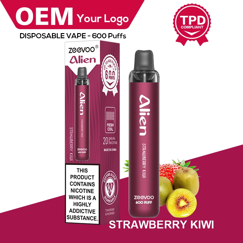 Novo modelo de kit fino de cigarros de podómetro descartável 600puff com TPD &amp; UFI