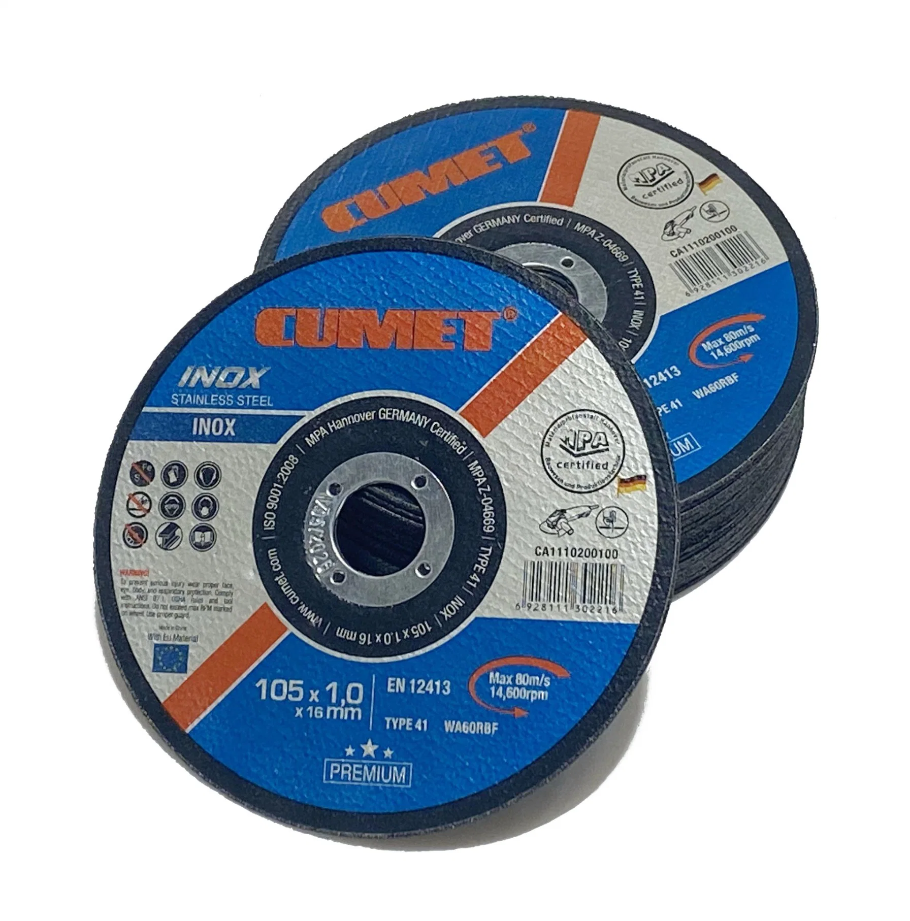 4" Flat Cutting Wheel for Inox in Metal Tin