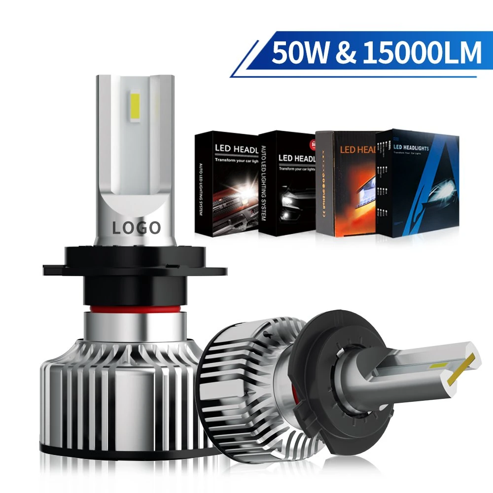 Lâmpada de farol de carro automotivo LED C6 H4 H7 H11 de 50W no atacado.