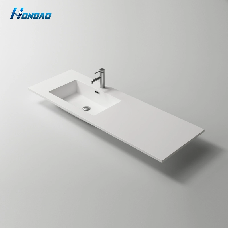 New Design Rectangle Vanity Sink Man Made Stone Grey Artificial Stone Bathroom Washbasin