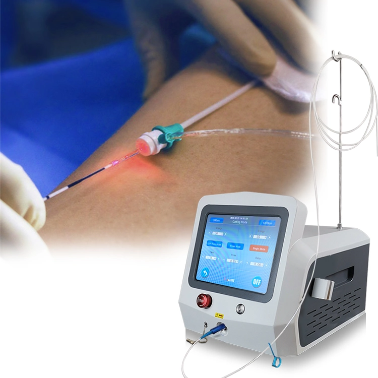 Cirugía láser Diodo 1470nm Varicose Vein Laser 980nm tratamiento EVLT Láser endovenoso