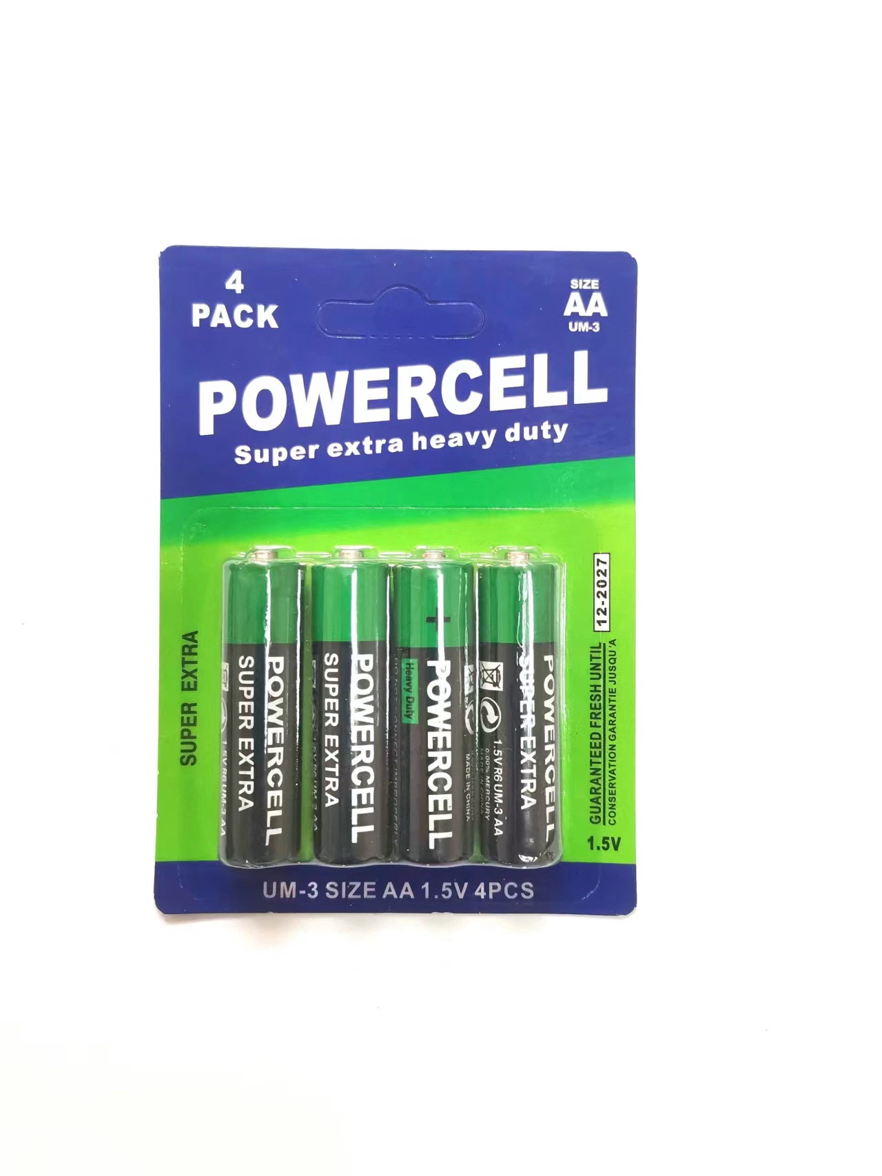 Salida de fábrica de zinc-carbono batería seca 1,5V R6 Um-3 Para electrónica de consumo/batería de herramienta de alimentación