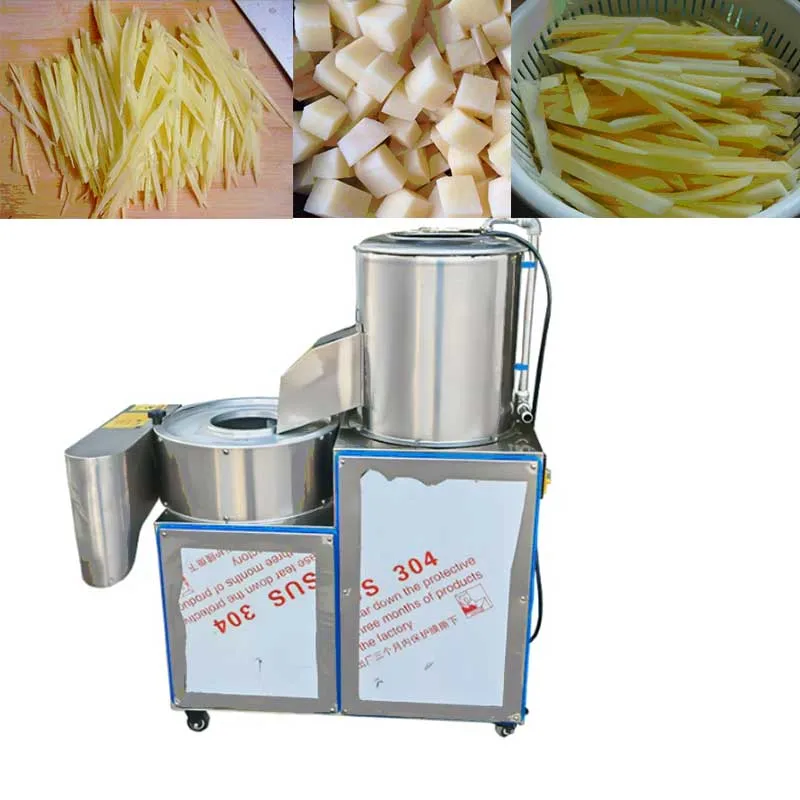 Commercial Use Stainless Steel Potato Slicer Electric Potato Washing Peeler