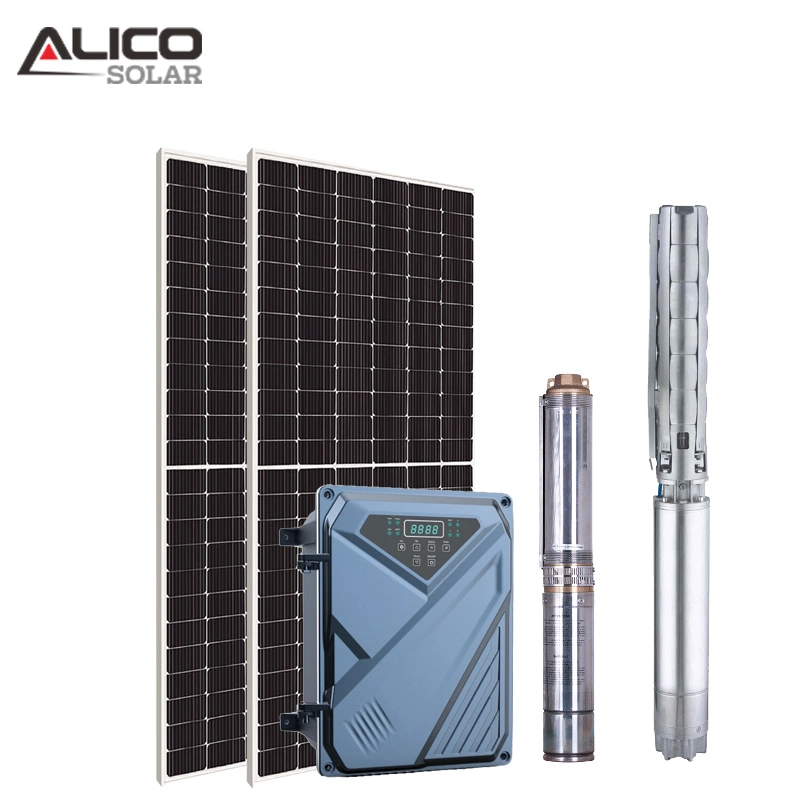 Serres agricoles la pompe à eau d'énergie solaire PV 3 pouces 1500W 110V CC sans balai solaire centrifuge submersible Pompe à eau avec tête de Max 180m