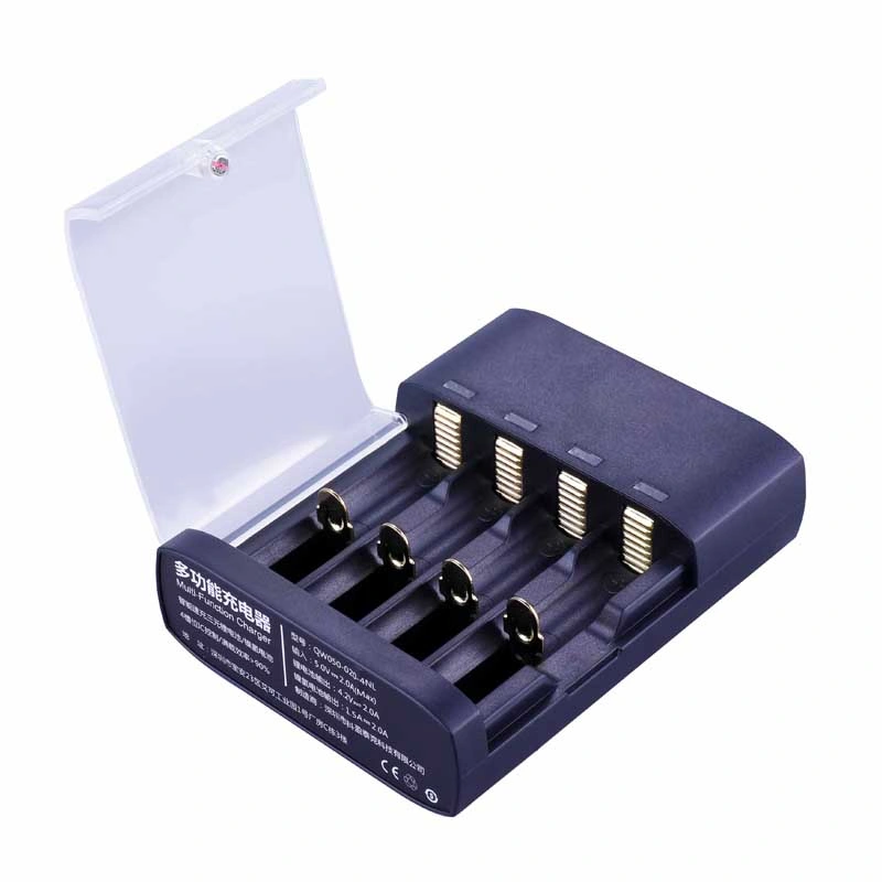 Factory Supply 4 Slot Plug 3V 3.2V LiFePO4 Rechargeable Battery Smart Charger (QW050-020-4F)