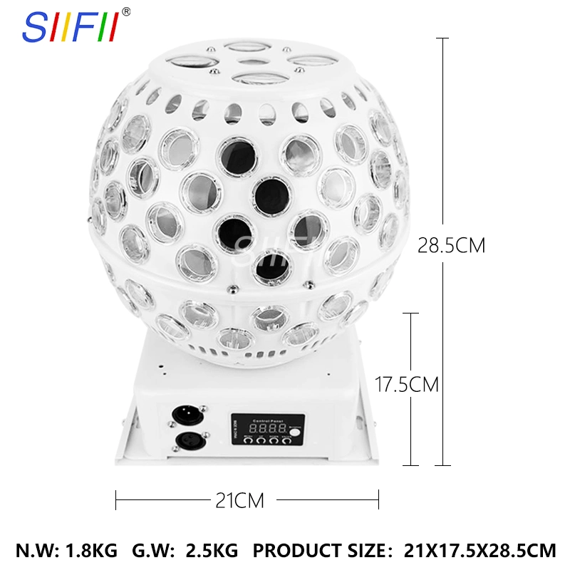 360 Degree Sound Moving Head RGBW LED Magic Crystal Ball Lighting Lamp Disco DJ Party DMX Projector Stage Show Rotating Lights