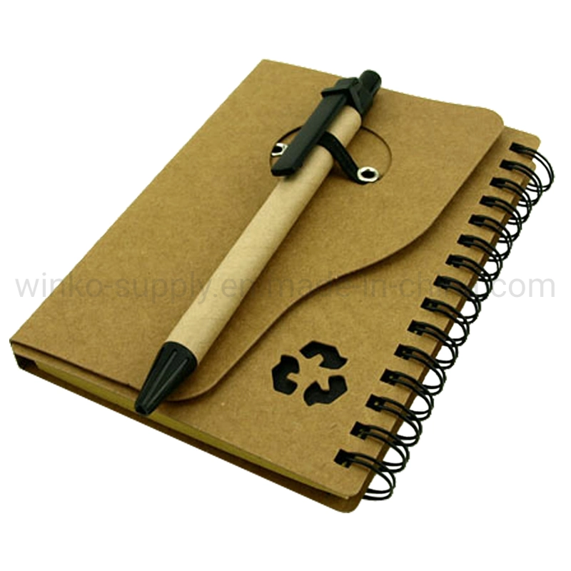 Portable Kraft Hard Cover Paper Circle Day Wheel Spiral Memo Pad for Wholesale/Supplier Stationery