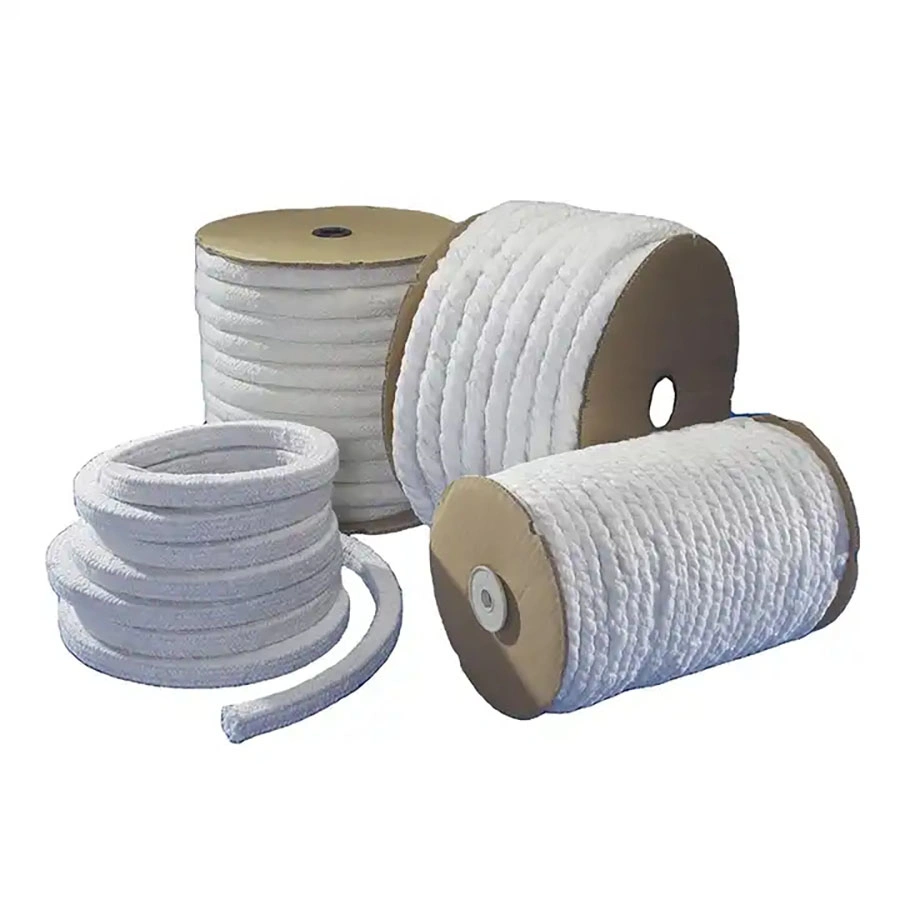 Ceramic Fiber Braided Square or Round Rope High Tensile Strength Insulating Rug Materials Ceramic Fiber Rope