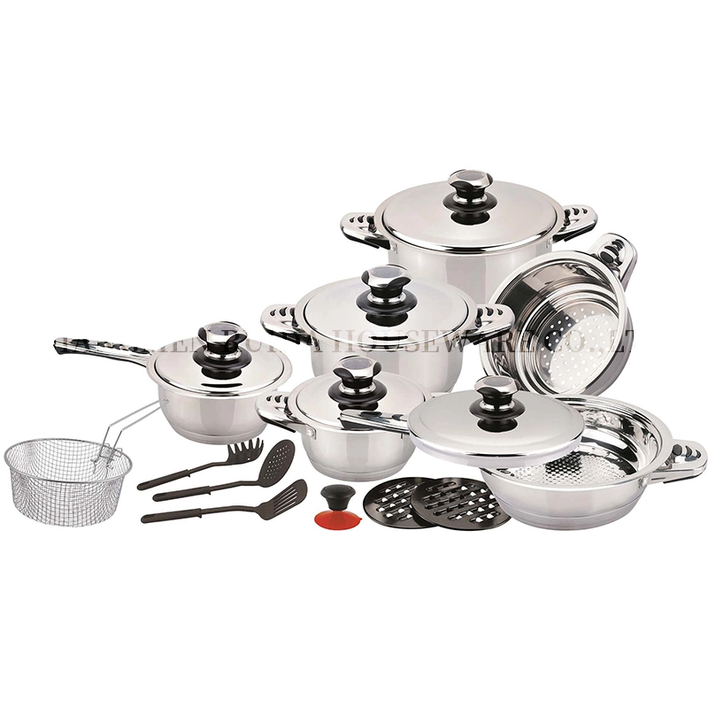 Factory Price Mirror Polish Wide Edge Stainless Steel Cookware Set