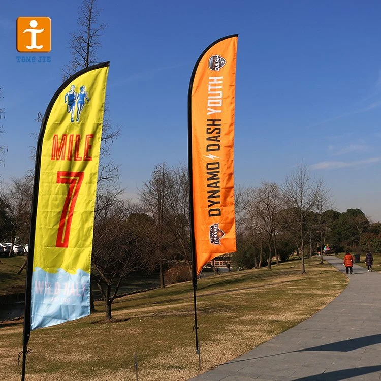 Polyester Feather Flag Promotional Usage Advertising Exhibition