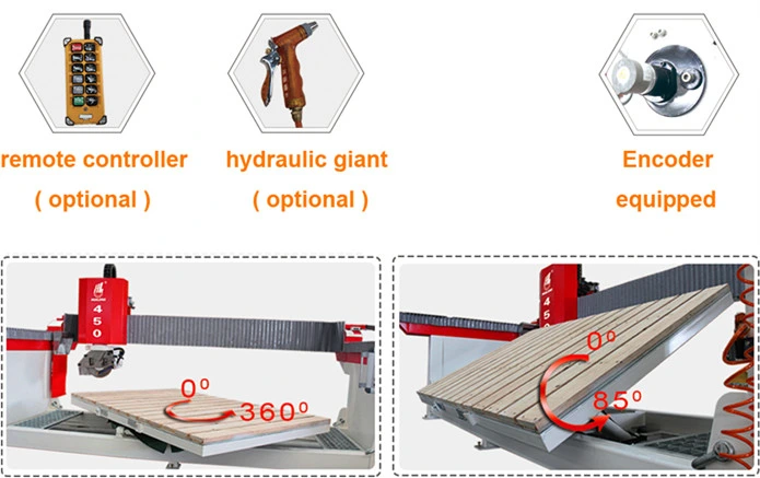 Hualong Machinery Hlsq-450 Automatic 45 Degree Slab Miter Granite Cutting Machine Tile Cutter Stone Bridge Saw for Marble Quartz Porcelain