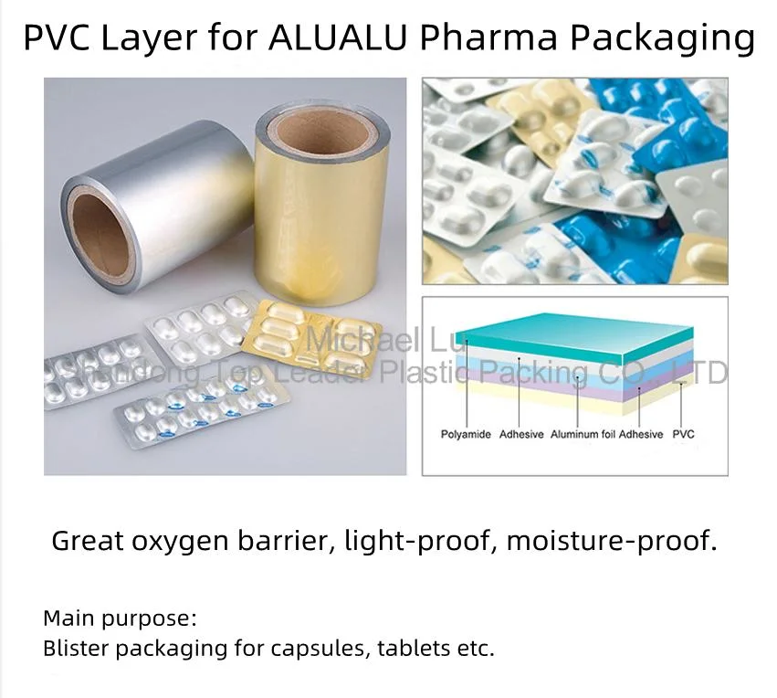 60 Micron Clear PVC Film to Produce High Barrier Cold Form Blister Alu-Alu