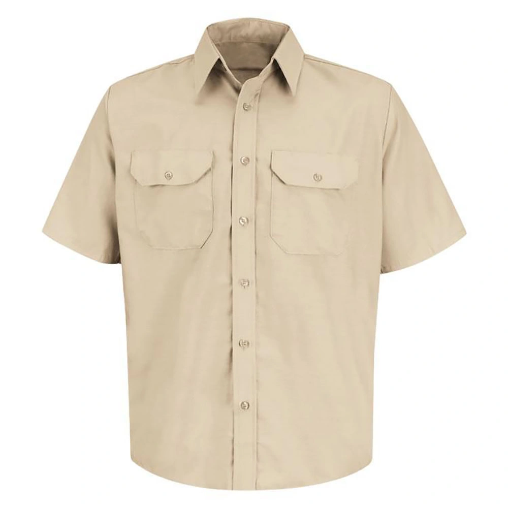 Men's Short Sleeve Polyester Twill Work Shirts Dress Wear