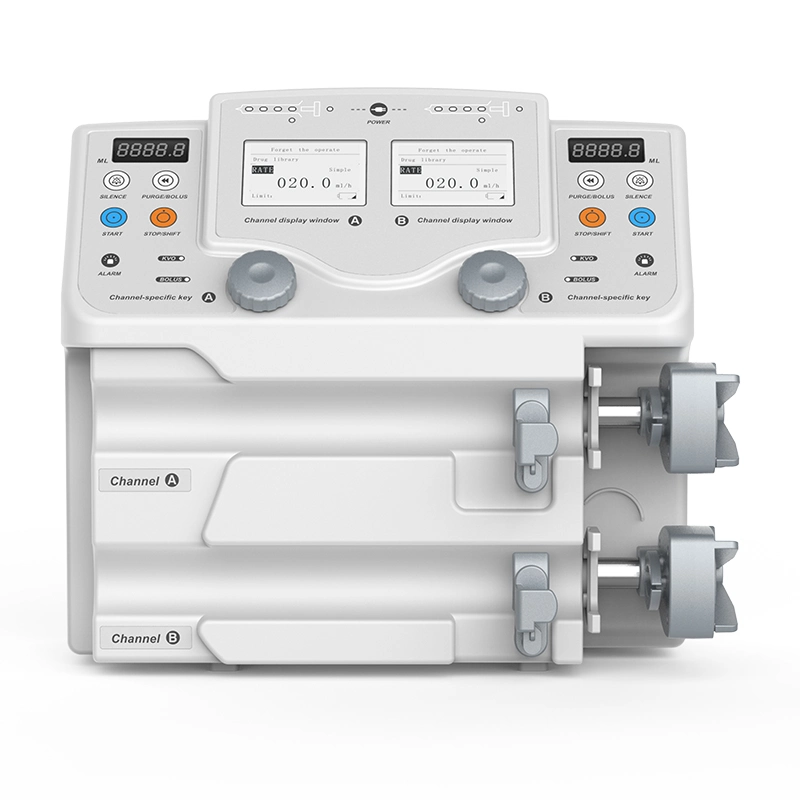 Syringe Pump China Manufacturer Direct Sales Syringe Pump Dual Channel Syringe Pump with Drug Library