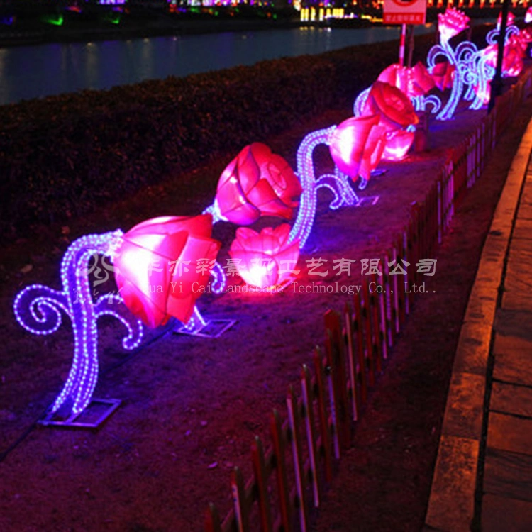 Christmas Street Garden Decoration 3D Structure LED Flower