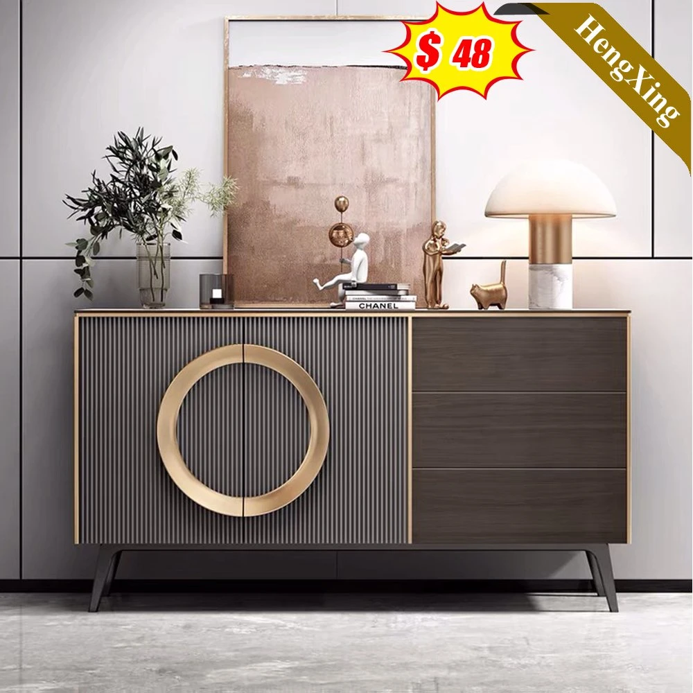 Light Luxury Style TV Cabinet Side Table Combination Glass Top Living Room Cabinet