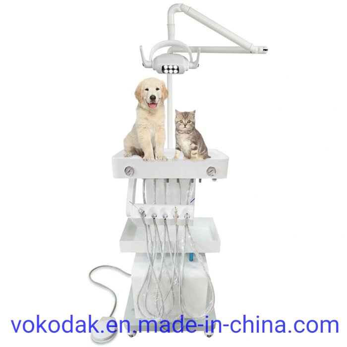 Luxury Dental Equipment Trolley Cart Movable Treatment Desk Portable Dental Unit with LED Dental Oral Operation Lamp Veterinary