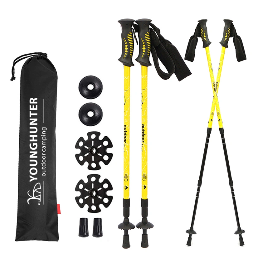 Pôles trekking pliable de haute qualité en alliage aluminium bâtons de Nordic Walking Walking Stöcke Alpenstock