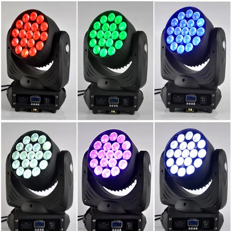 LED RGBW Zoom 19*12W Bee Eye Moving Head Light for DJ Night Bar