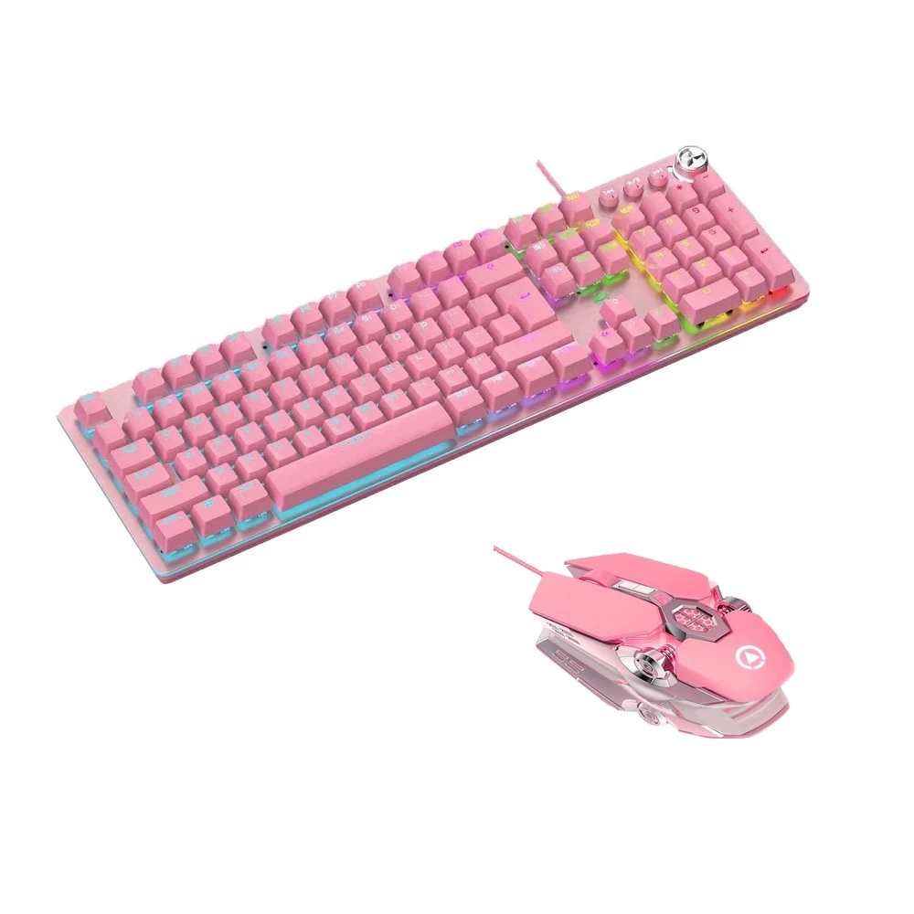 Clavier de jeu mécanique de la souris de jeu sentiment rétroéclairé par LED RVB Gamer claviers clavier filaire USB pour ordinateur portable PC de jeu