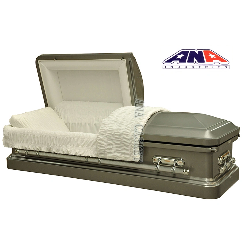 Ana 18ga Brush Blue Steel Casket for Funeral