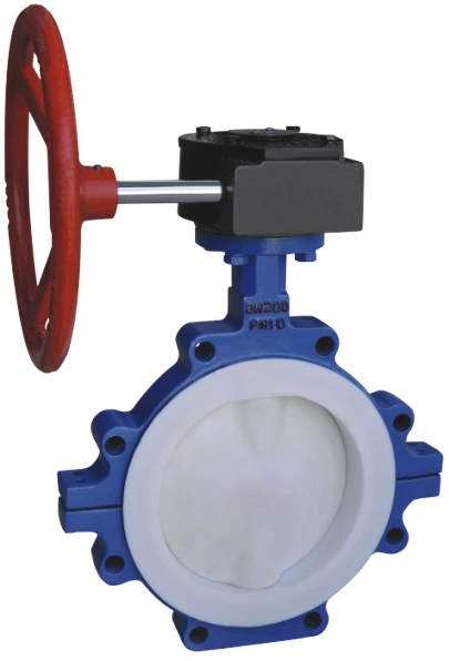 PTFE Full Lined Lug Type Butterfly Valve for Printing and Dyeing