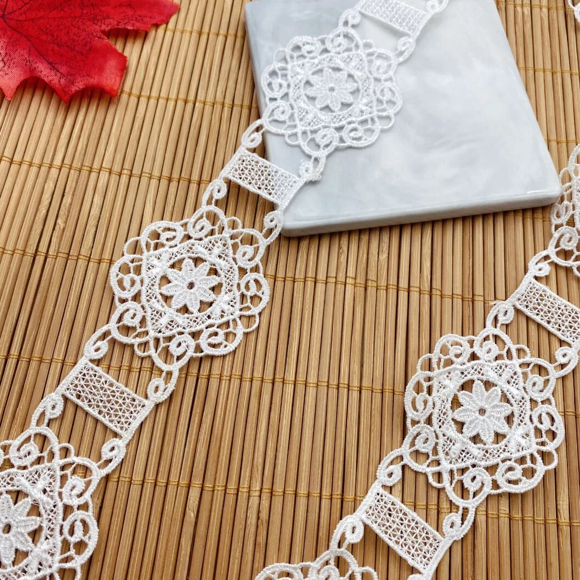 Stock Supply Polyester Light Embroidery Lace Water-Soluble Barcode Wedding Dress Accessories DIY Embroidery