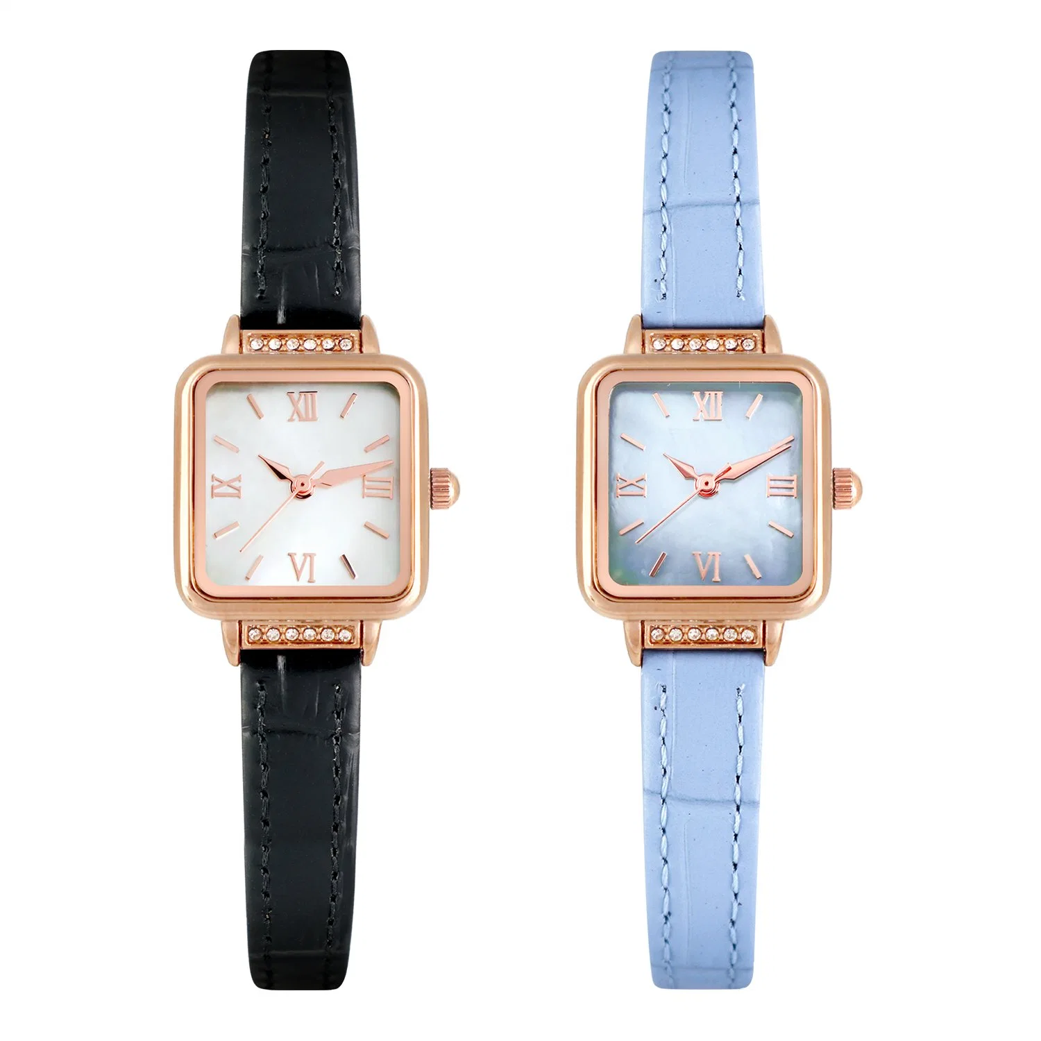 Dial de la plaza del diamante delicado Women Watch reloj de cuarzo reloj de regalo