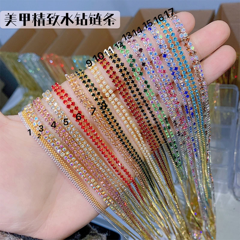 New Arrival Nail Rhinestone Trim DIY Beauty Accessories 1meter/Lot Sewing Crystal Rhinestone Chainfor Nail Salon