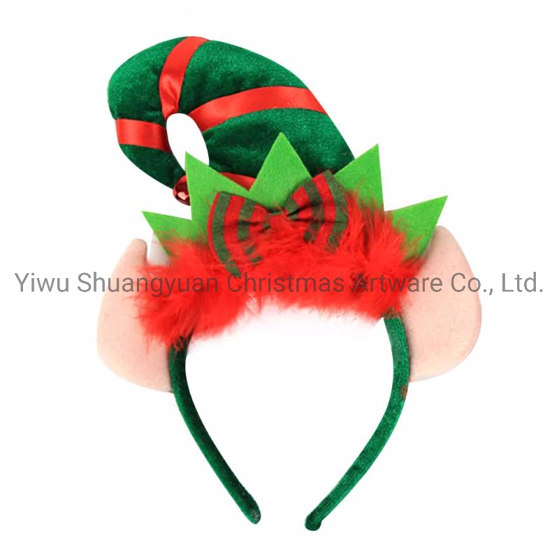 La navidad de Baloncesto de cabello Red Feather Punta Elf Elf parte diadema diadema Hat Fancy Dress Up sombreros