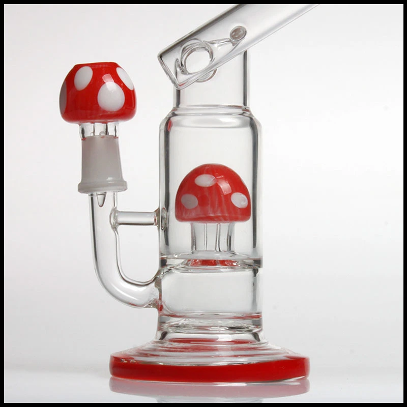 Seta de color rojo del tubo de agua de cristal soplado fumar botella lavagases DAB Rig Oil