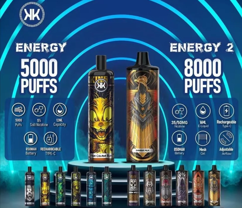 E-Cigarette Kk Energy Pod 5000/8000/10000 Puffs Wholesale Space Vape Pen Box 6000 Puffs 6K 8K 10K Puffs Disposable Vapor