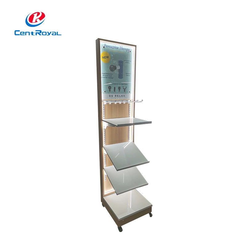 Customized Removable Floor Standing Pillow Display Stand with Lighting Advertising Board