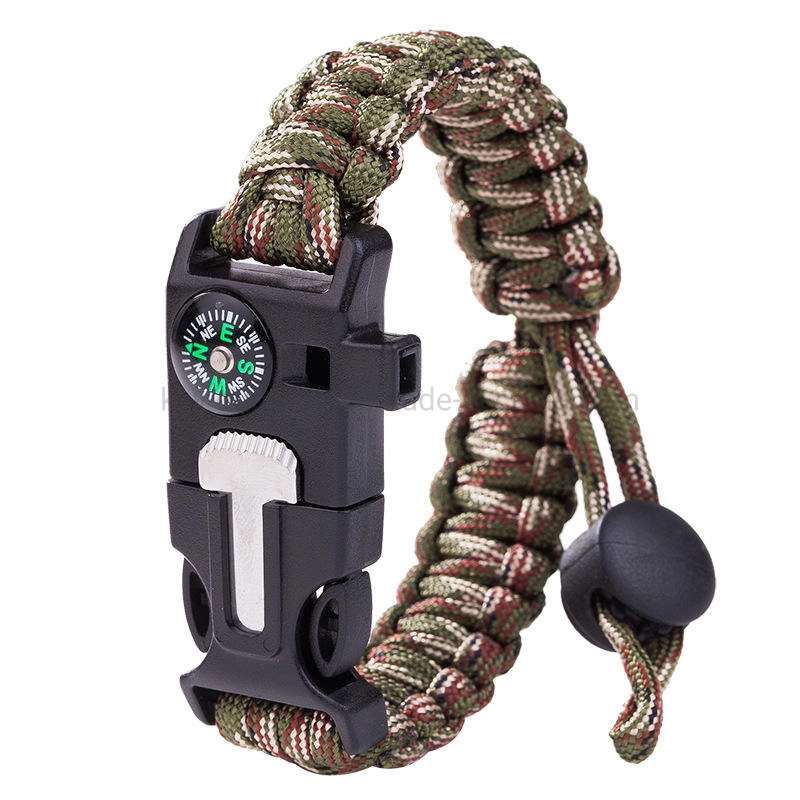 Supervivencia ajustable Paracord Deportes Emergency Pulsera de Rescate Ultimate Equipo de supervivencia táctica para caminatas, acampadas, pesca y caza