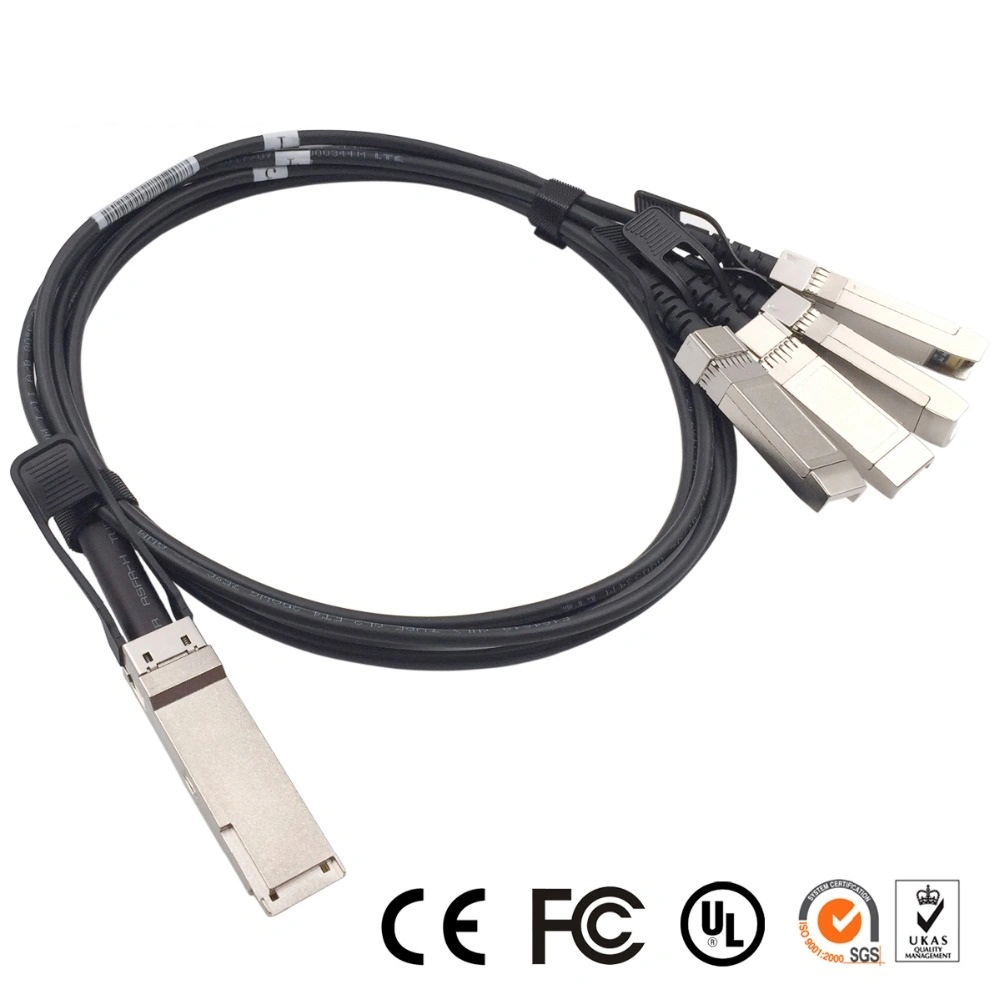 40g Qsfp+ to 4SFP+ Passive Copper Dac Cable Compatible HP/Cisco/Netapp/IBM Ect Optical Fiber