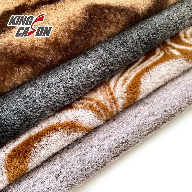 Kingcason الفاخرة الطباعة المخصصة 1 سم مزيف Fur Fabric faux Fur