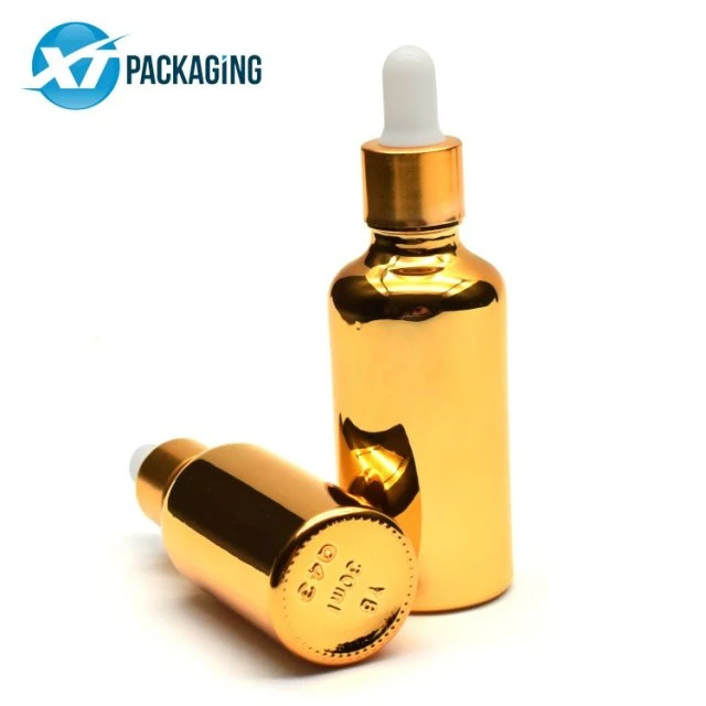 Hot Sale 30ml 60ml 100ml Black Blue Amber White Dropper Bottle Glass Essential Oils Container Packaging with Bamboo Plastic Lid